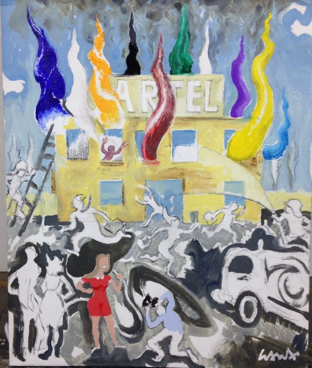 2019 Incendio de Artel ot 53 x 44cm