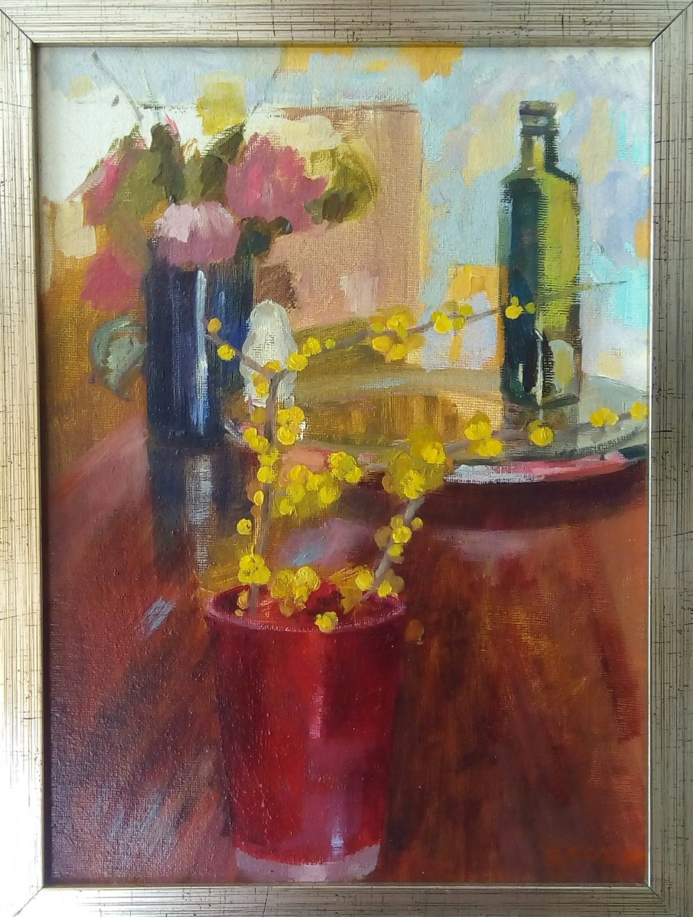 4-RAMITO DE ESPINOS Y VASO ROJO