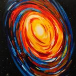 galaxia espiral anaranjada