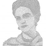 Frida Kahlo, , feutre noir sur canson, 20x30cm, 200 euros