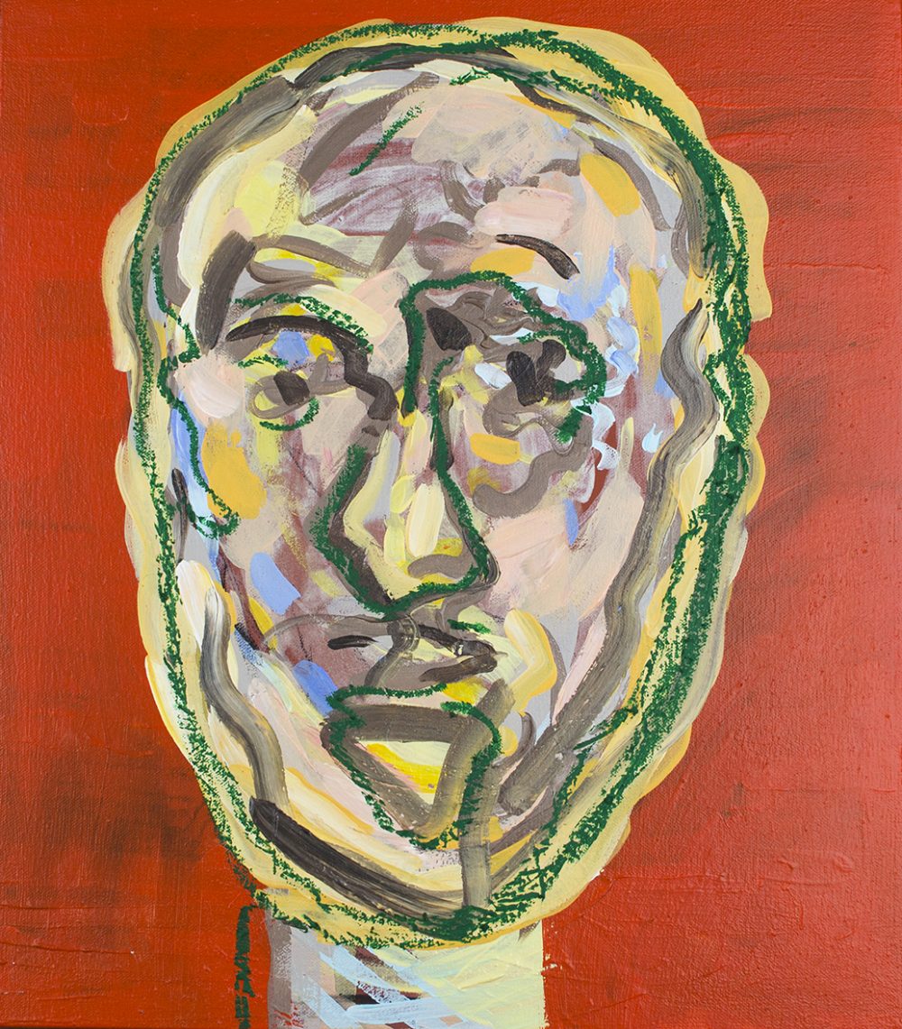 retrato 56Acrílico y oleo sobre tela con gesso montada en panel de madera 46 cm x 40 cm año 2022 Valor artista 980.000